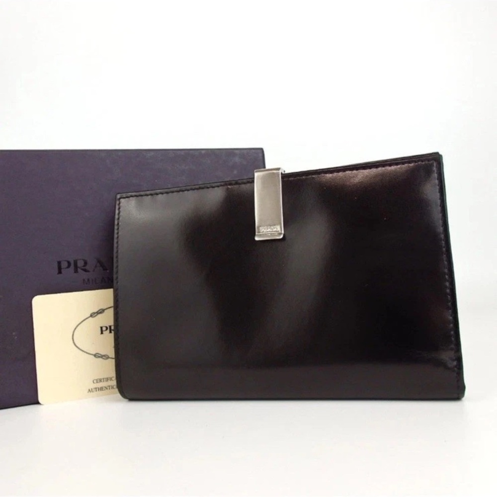 Authentic Prada Black Leather womens Wallet